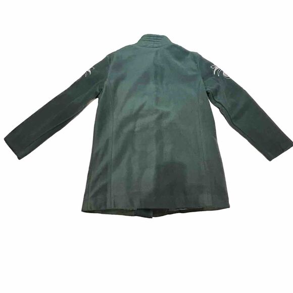 Bob Mackie Wearable Art Size Small Green Embroidered Fleece Jacket - Picture 2 of 10